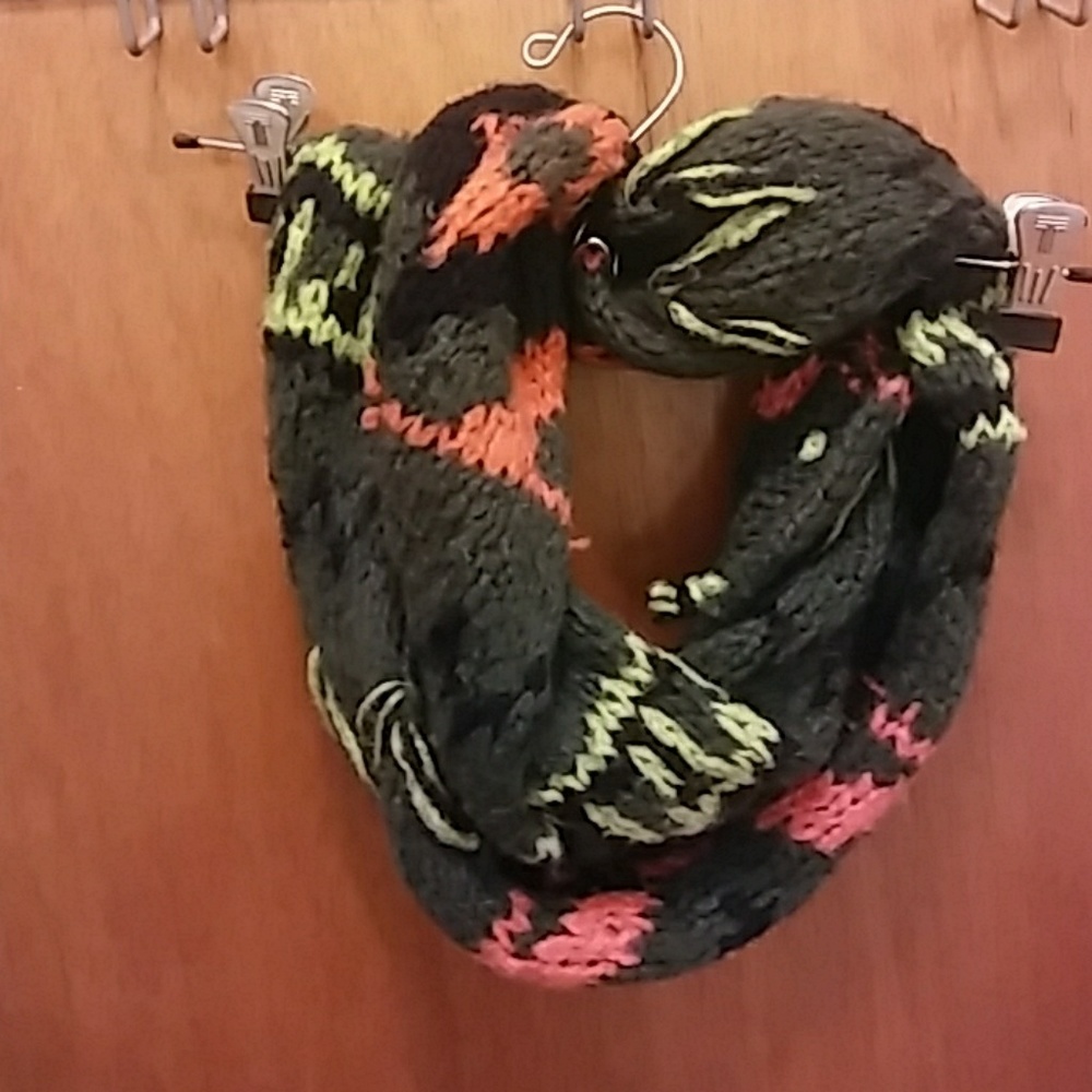 Beautiful orange lime green and hunter green scarf